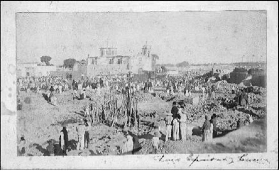 DOS MÚSICOS MUERTOS EN LA PLAZA EL MONTECILLO, S.L.P., EN 1859